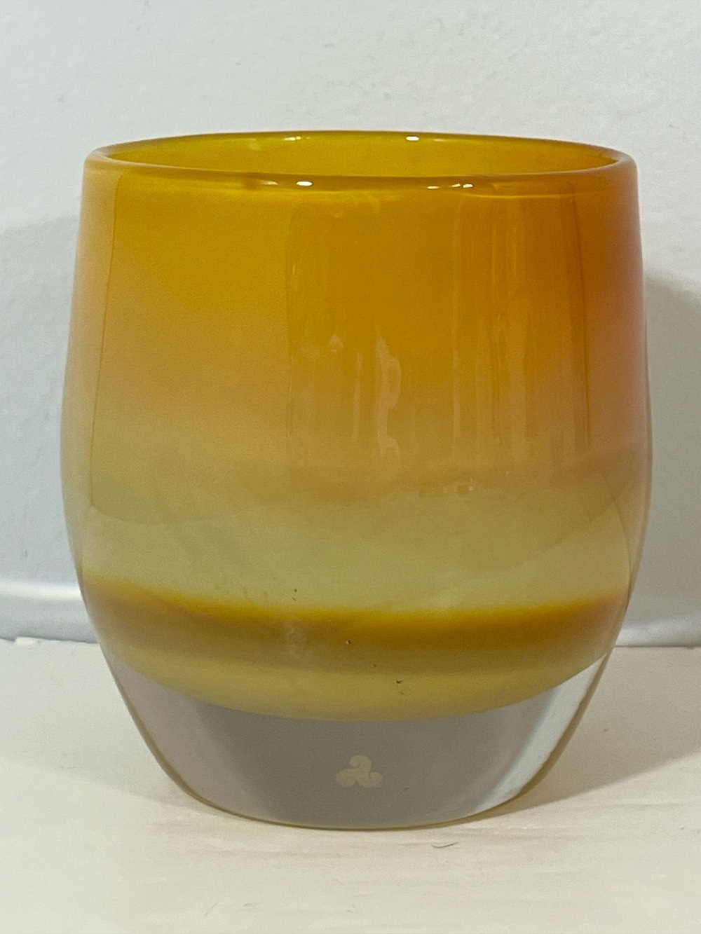 Glassybaby Awesome Ain’t Easy Gold Orange Yellow Blown Glass Votive Holder